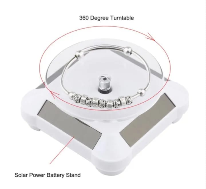 Solar Powered Rotating Jewellery Ring Bracelet Mobile Phone Watch Display Stand | Auto Rotating Jewellery Display Stand - image 2