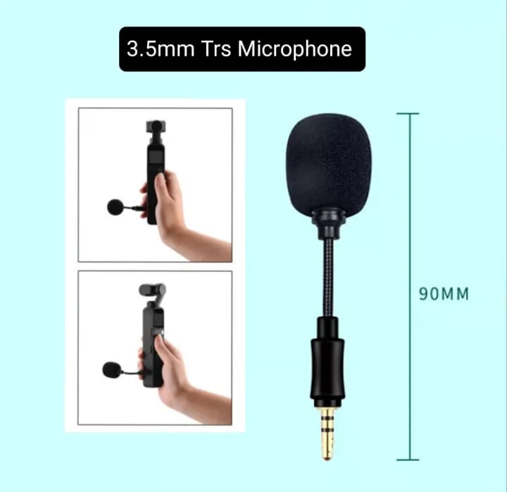 3.5mm Trs Microphone For Go Pro Hero and Dji Osmo ( 90mm TRS Microphone ) - image 1