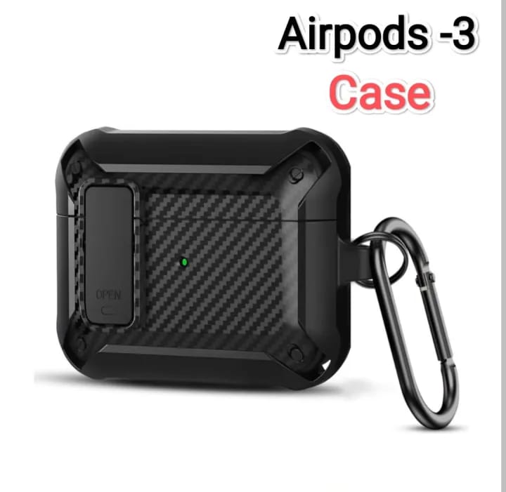 Hard Case Cover with Lock and Keychain For Airpods 3 - image 1