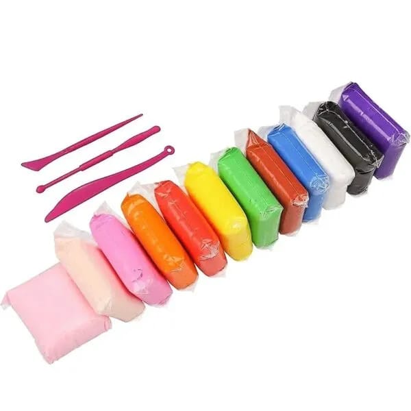Super Light Clay Plasticine with Tools for Kids (12 Colours) - image 2
