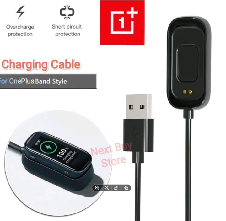 USB Charging Cable Adapter for OnePlus Smart Band-Black - image 1