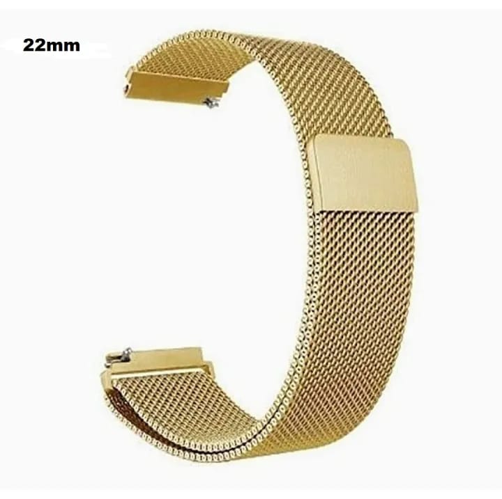 22mm Stainless Steel Magnetic Band Compatible For Smart Watch - Gold - image 1