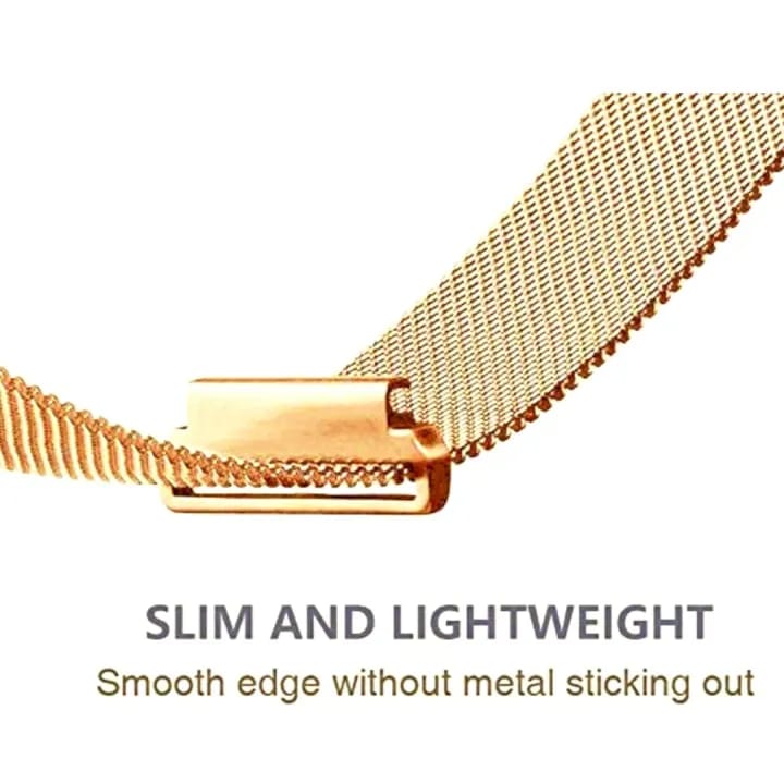 22mm Stainless Steel Magnetic Band Compatible For Smart Watch - Gold - image 2