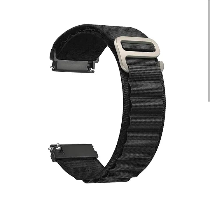 22mm Alpine Loop Band Compatible Sport Strap with Metal G‑Hook Replacement Wristband- Black - image 5