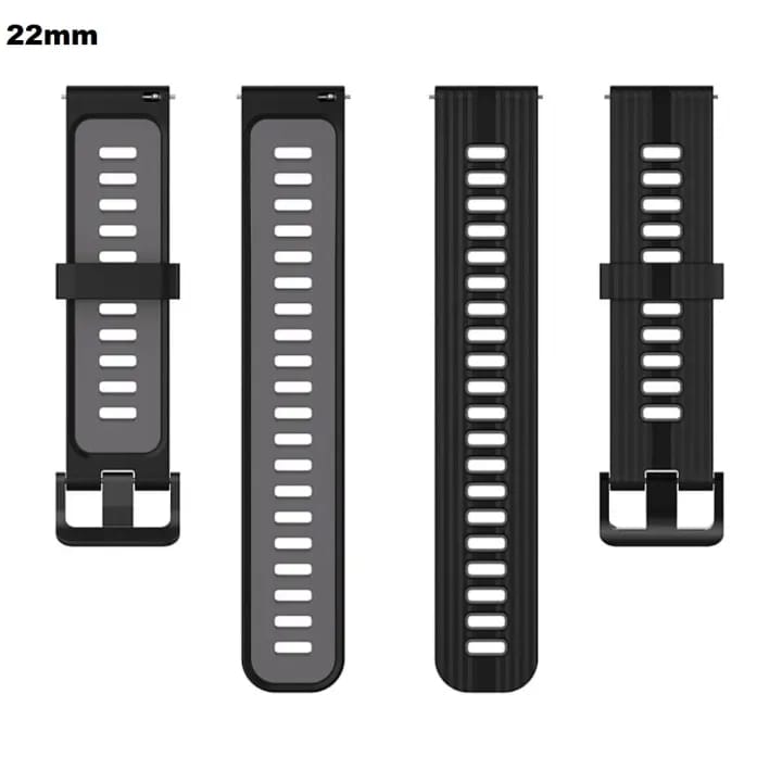 22mm Quick-Release Sports Silicone Band For Smart Watch -Black - image 1