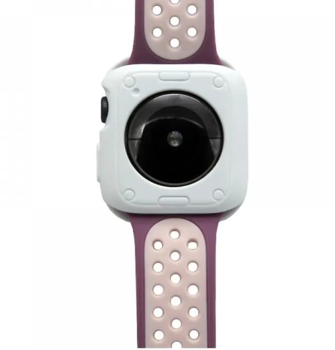 Shock Proof Scratch Case For Apple Watch Series 4/5 & 6-44mm -White and Green Border - image 5