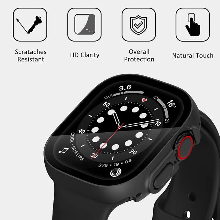Hard PC Case Compatible with Apple Watch Ultra 49mm with 9H Tempered Glass Screen Protector, Full Coverage - image 4