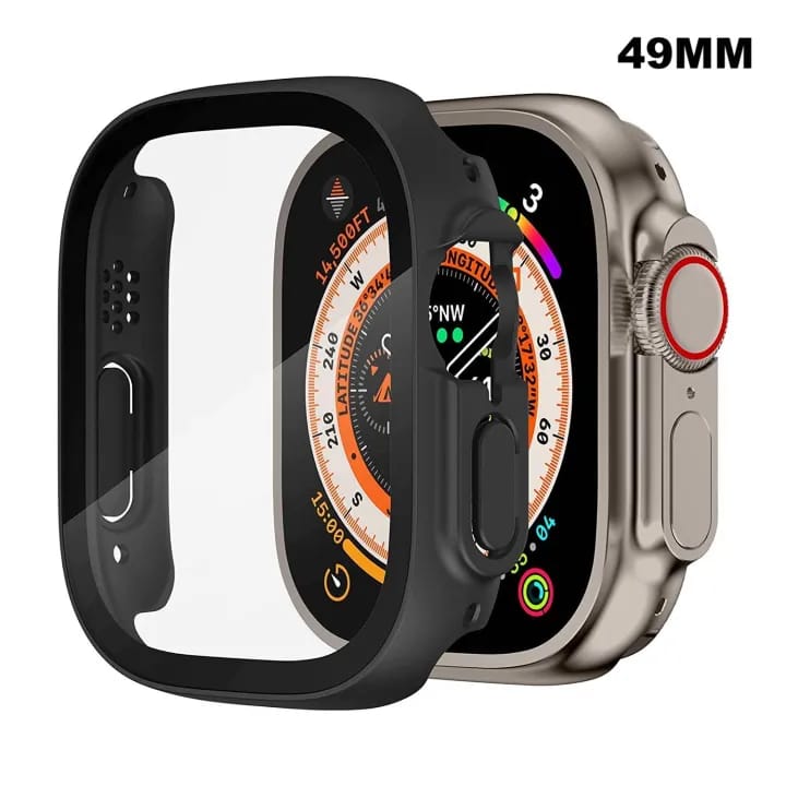 Hard PC Case Compatible with Apple Watch Ultra 49mm with 9H Tempered Glass Screen Protector, Full Coverage - image 1
