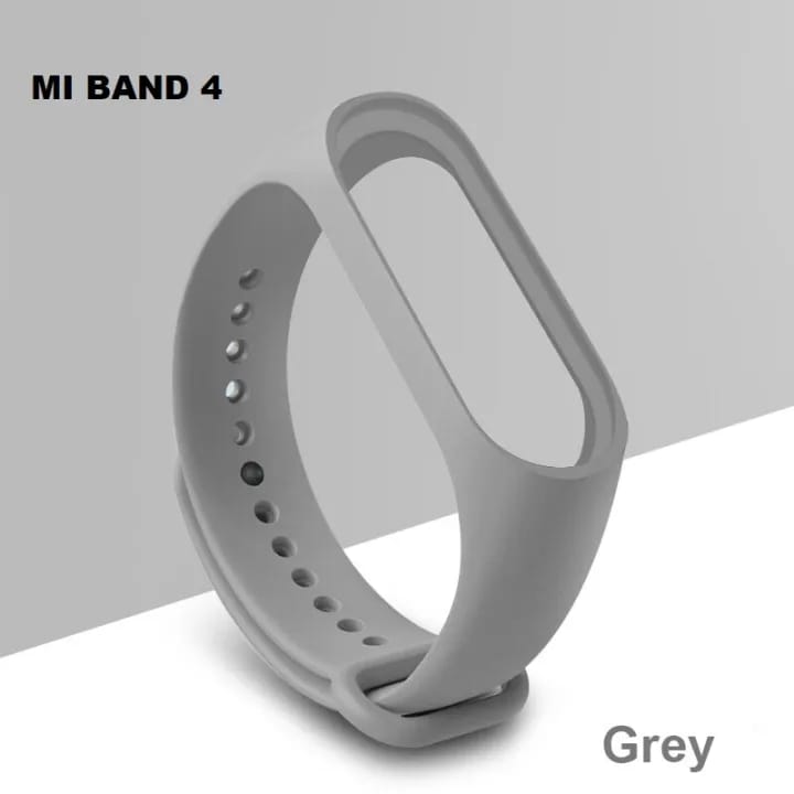 Straps For Xiaomi Mi Band 4 Replacement Silicone ( Grey ) - image 1