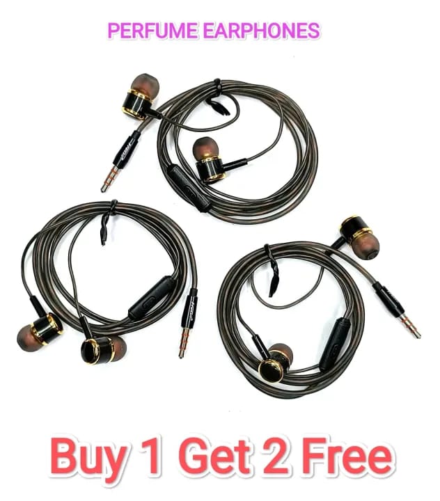 Buy 1 and get 2 Free Perfume In Ear Earphones Original Quality With Mic - image 2