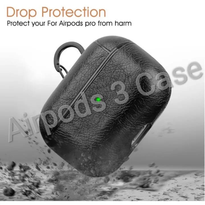 PU Leather Case for Airpods 3 Luxury Protective Cover with Anti-lost Buckle - image 1