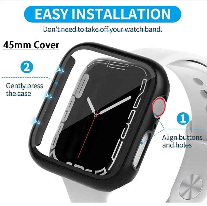 Apple Watch Series 7 45mm Case with Screen Protector,Hard PC Bumper Cover for Men Women Sports Protective Case - image 2