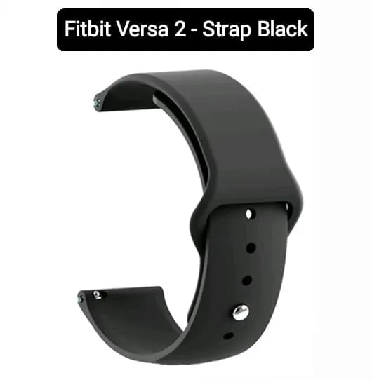 Silicone Bands for Fit bit Versa 2 and Versa Lite -Black - image 2
