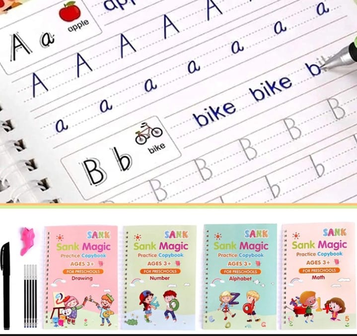 4pcs Magic Practice Copybook English For Kids - image 2