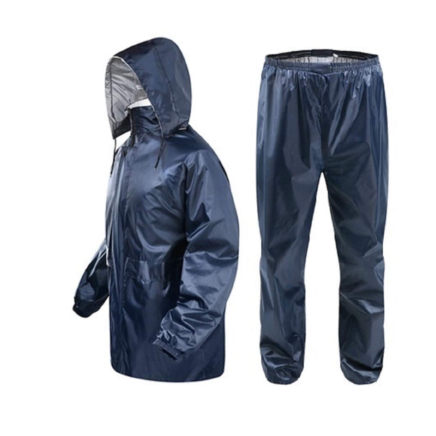 Double Layer 2 pcs Motorcycle/Scooter Raincoat Random Color XXL - image 1