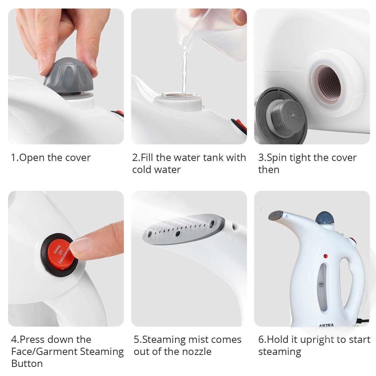 Akira GS-558 Portable Face And Garment Steamer(800 Watt) - image 5