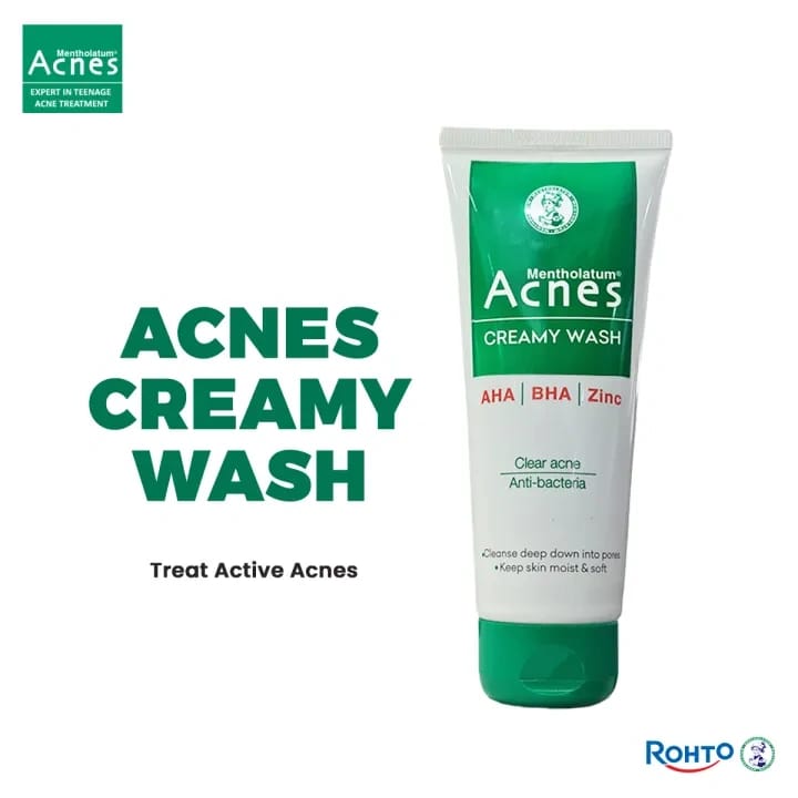 Rohto Mentholatum Acnes Creamy Face Wash For Acne And Pimple Treatment 100g - image 4