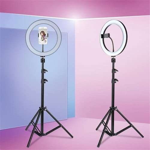 26CM Selfie Ring Light with Tripod Stand, Cell Phone Holder Dimmable 3 Light Modes for Live Stream, Makeup, Instagram, TikTok Light, Tiktok Ring Light, Selfie Light, Circular Light, Ring Light With St - image 1