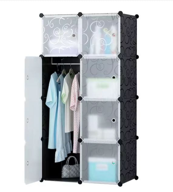 Diamond Grade Diy Portable Closet Wardrobe Bedroom Storage Organizer With Doors 8 Cubes(Color May Vary) - image 2