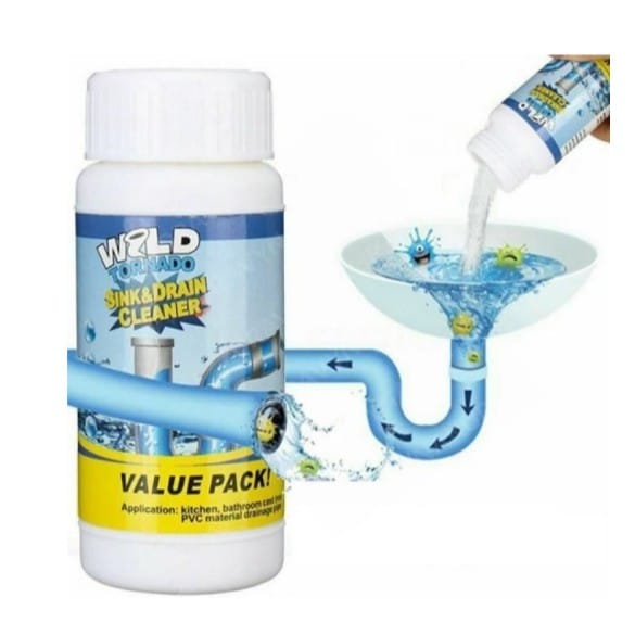 Pipe Cleaner Powder Clog Remover Drain Pipe Basin Cleaner Clogged Drainage Remover Powder 220 g - image 1