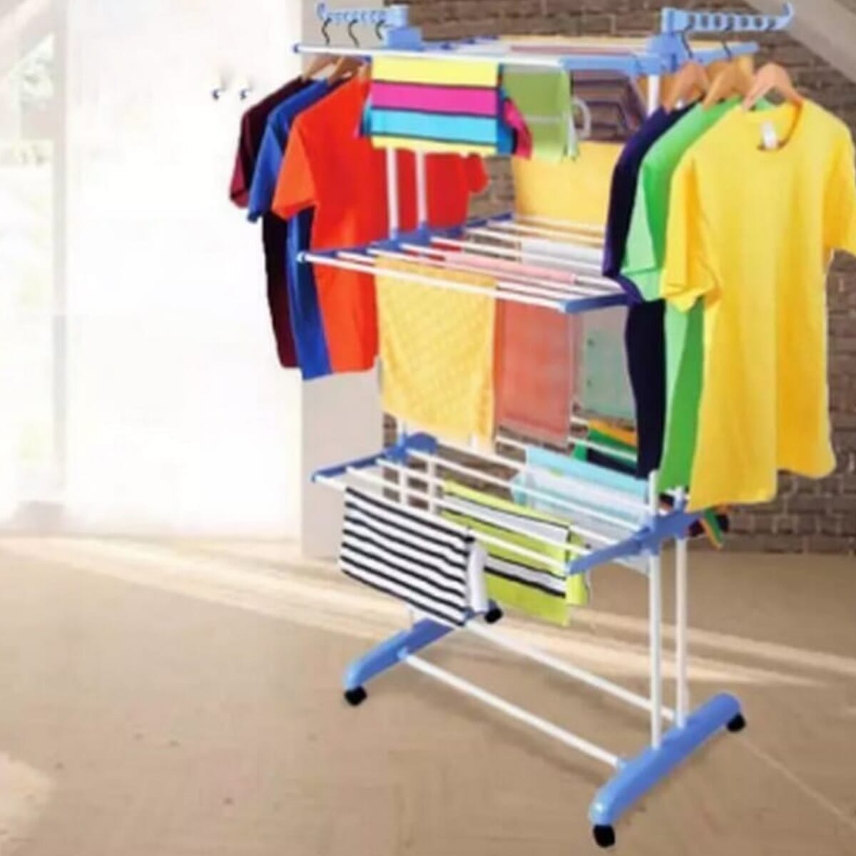 Heavy Duty Stainless Steel Double Pole Foldable Cloth Dryer/Clothes Drying Stand / by shreena online store - image 4