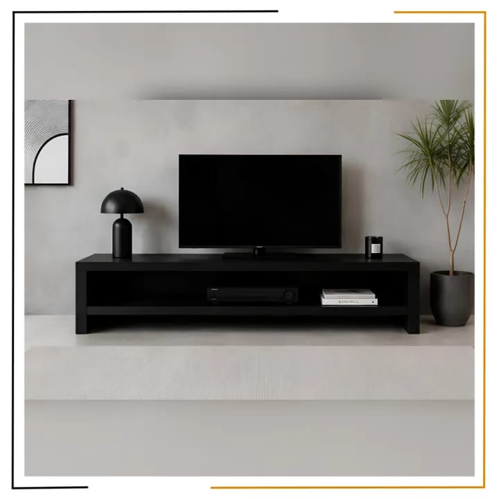 Miracles MODURA Modern TV Stand & Entertainment Center | TV Cabinet with Open Storage Shelf | Media Console Table for Living Room | Minimalist Home Furniture | 150×25×45cm - image 1