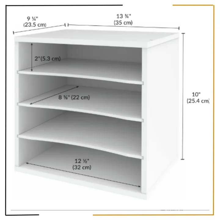 Miracles 4-Tier Desk Organizer Shelf (35x23x25cm) | Multi-Layer Storage Rack for Books, Files & Stationery | Compact Minimalist Design | Made in Nepal - image 2