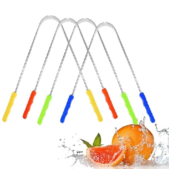 Steel Tongue Cleaner / Cleaners (Set Of 1) Multicolour For Adults & Childrens - image 1