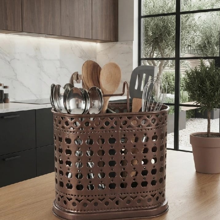 Stainless Steel Spoon Holder/ Brushes Or Pen Holder (Multipurpose) - image 2