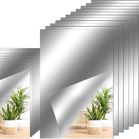 BP 1 Piece Large Size Flexible Mirror Sheets Sticker Self-Adhesive Plastic Tiles Non-Glass Stickers For Home Decoration 30 * 40 Size - Medium Stick Plain Wall Not To Rattle Wall - image 1