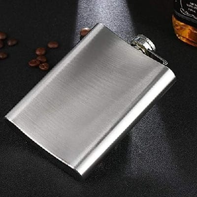 BB Stainless Steel Hip Flask, Alcohol Drinks Wine Whiskey Holder Bottle Or Liquor Flasks For Men 7oz (206 Ml) - Silver - image 1
