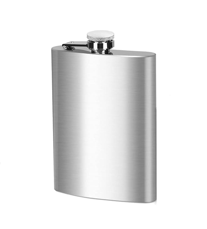 BB Stainless Steel Hip Flask, Alcohol Drinks Wine Whiskey Holder Bottle Or Liquor Flasks For Men 7oz (206 Ml) - Silver - image 2