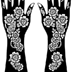 JCPK Mehendi Stencil Stickers / Sticker Stick On And Apply Heena (Pack Of 2) Different Two Designs Bridal Mehandi Stencils Heena Mehandi Sticker For Festivals Functions Girls Women Traditional Design Mehendi Sticker For Hand - image 3