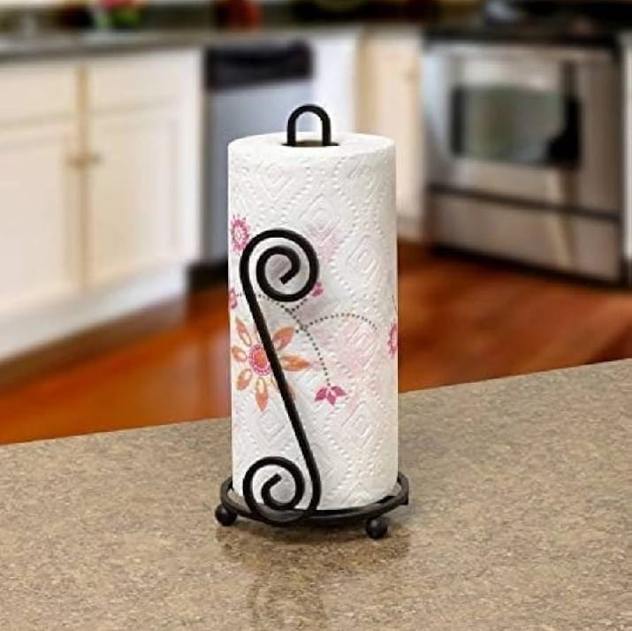 BB-S Shaped Tissue Paper Roll Holder With Roll, Stand, Toilet-Paper Holder For Kitchen And Dining Table – Paper Towel Holder (Black) - image 3