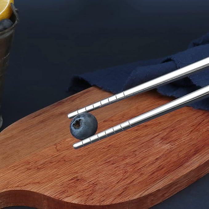 Heavy Stainless Steel Chopstick | A Pair (2 Pieces) Of Heavy Weight Steel Chopstick - image 1
