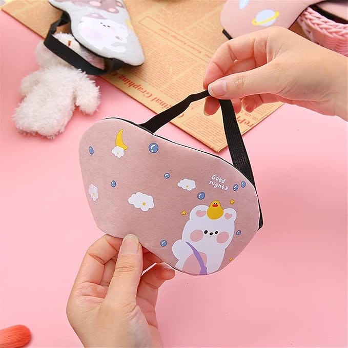 1Pcs Cute Eye Sleep Mask For Men Women Kids Reusable Eye Mask With Ice Bag Blindfold Mask Assorted Designs And Colors - image 1