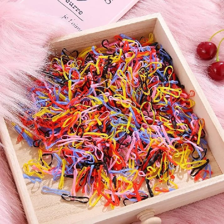 5 Packets Of (Around 120 Pieces)Small Elastics Stretchy Hair Tie Ponytail Hair Rubber Band Holder For Women/ Kids Hair Ties - image 1
