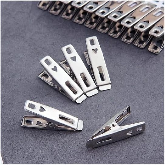 Stainless Steel Multipurpose Cloth Clips (Set Of 24 Pcs) - image 2