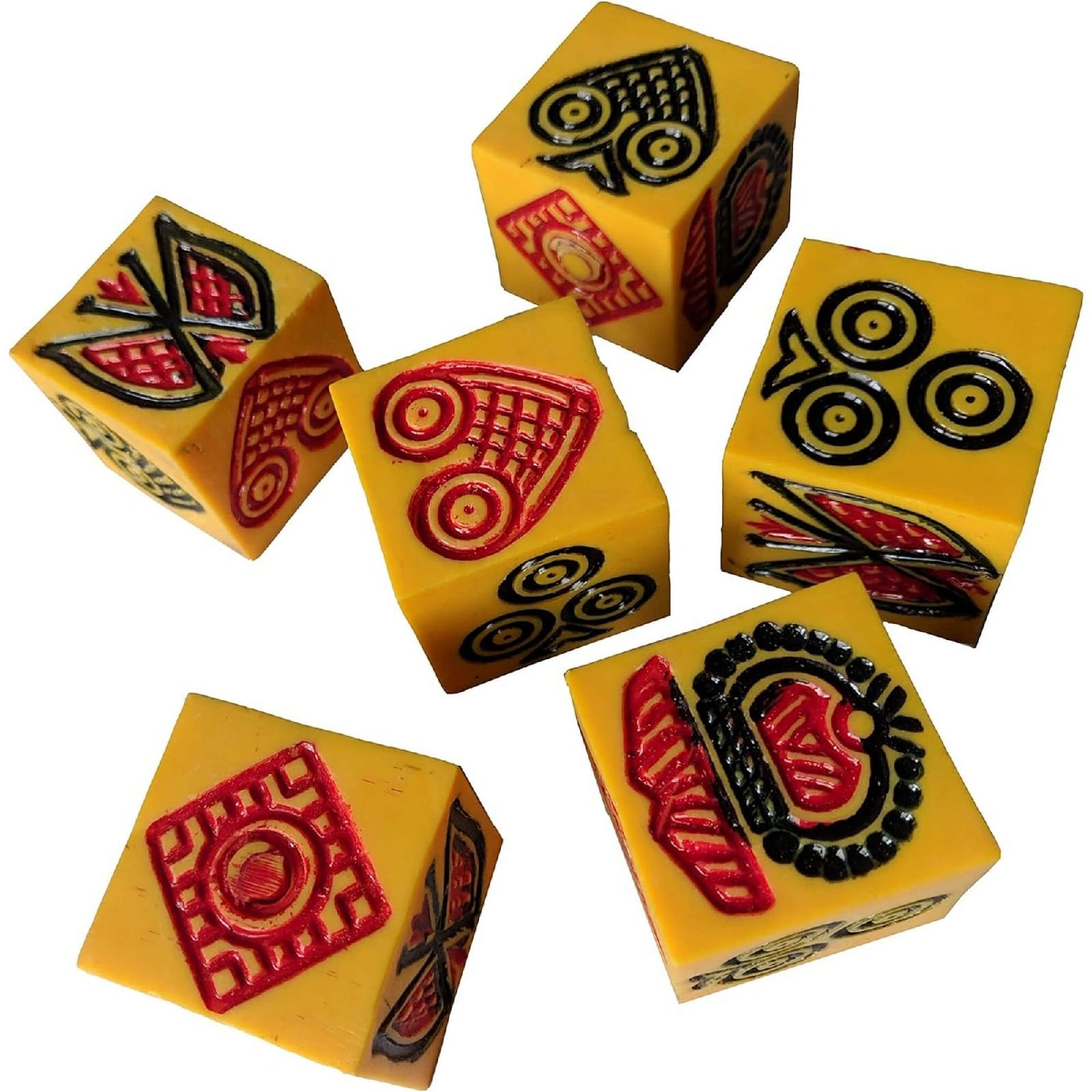 Full Set Of Dice Game | Langur Burja | 1.25 Inch | Pasal Dices - Crown And Anchor Traditional Jhandi Mukut Munda Handmade And Hand Printed | Gaming | Heavy Weight - image 1