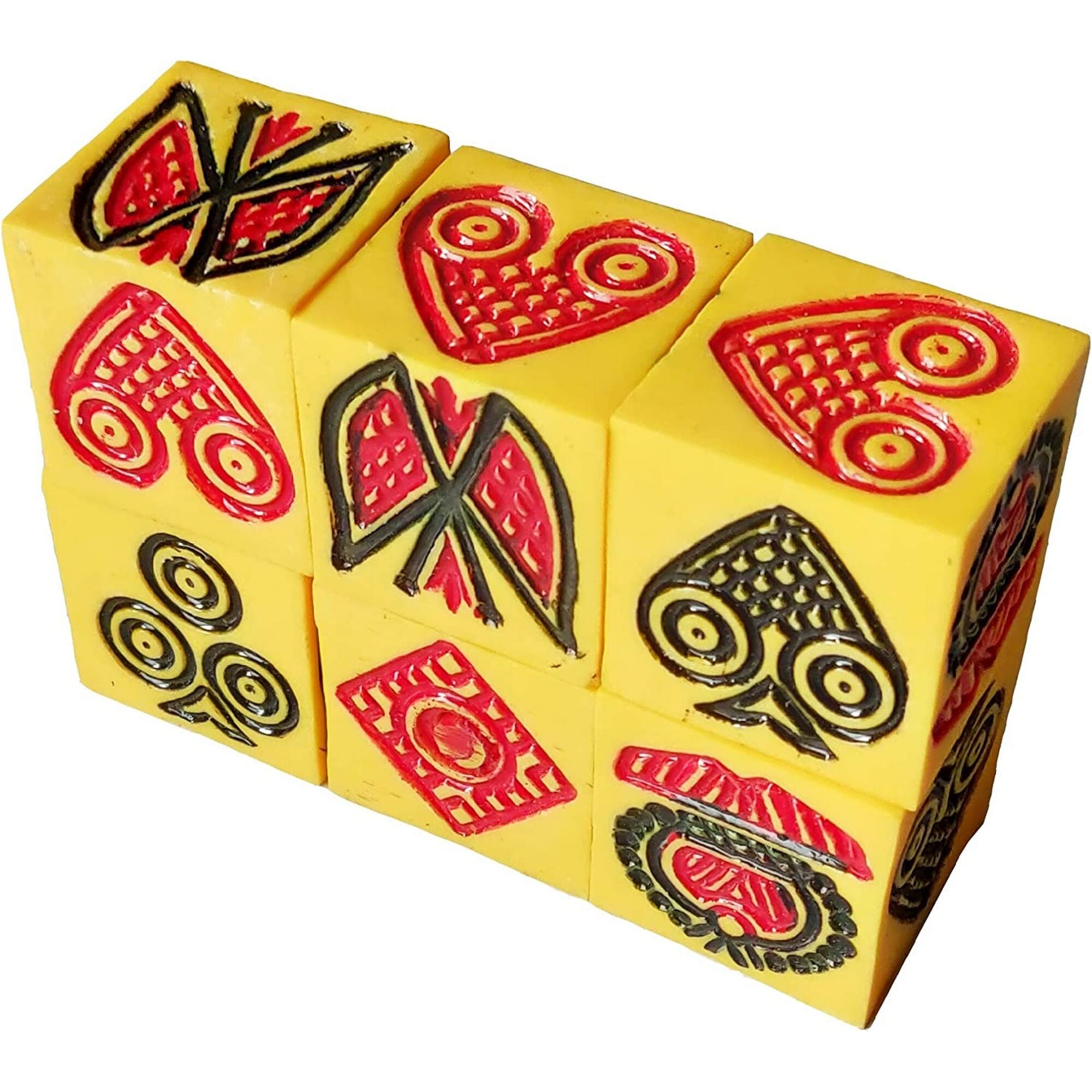 Full Set Of Dice Game | Langur Burja | 1.25 Inch | Pasal Dices - Crown And Anchor Traditional Jhandi Mukut Munda Handmade And Hand Printed | Gaming | Heavy Weight - image 4