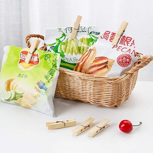 Wooden Clips Bamboo Cloth Pegs For Decoration | Clothes Pins Clips Laundry Clips Cloth Hanging Clips | 20 Pieces - image 3