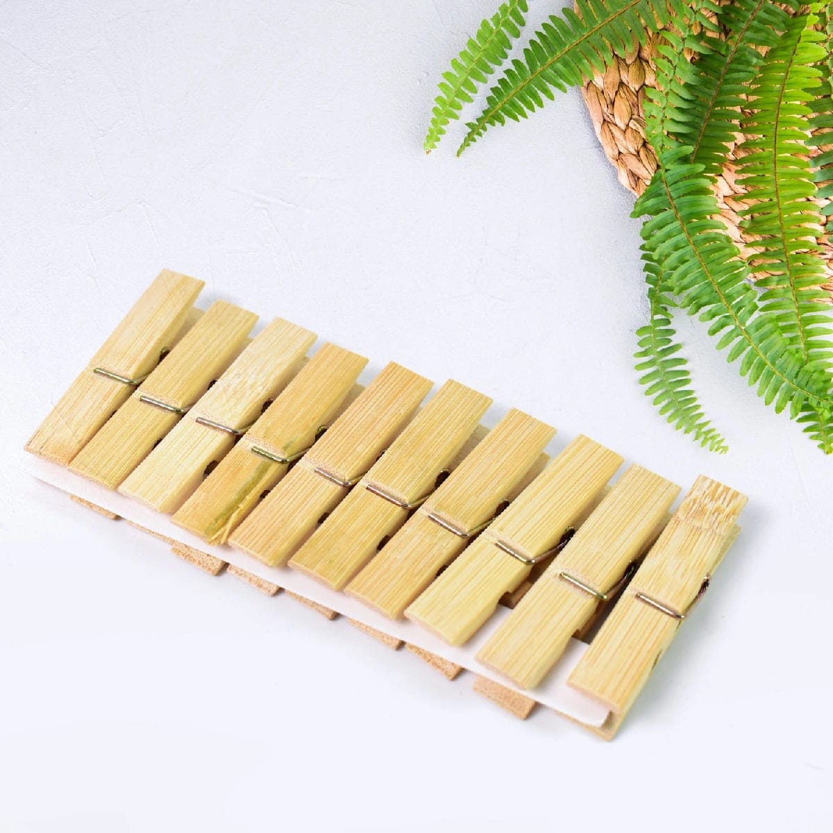 Wooden Clips Bamboo Cloth Pegs For Decoration | Clothes Pins Clips Laundry Clips Cloth Hanging Clips | 20 Pieces - image 1