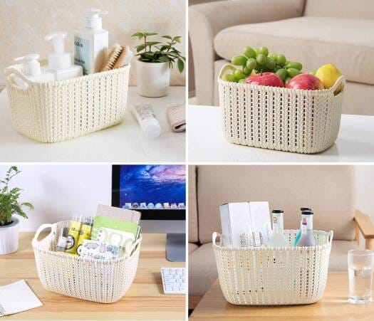 Plastic Multipurpose Flexible Storage Baskets/Fruit Vegetable Bathroom Stationary Home Basket With Handles (Multicolor) - image 3