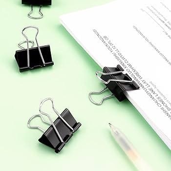 Black Binder Clips Paper Clamps Clips Small Size (6 Pack) - image 2