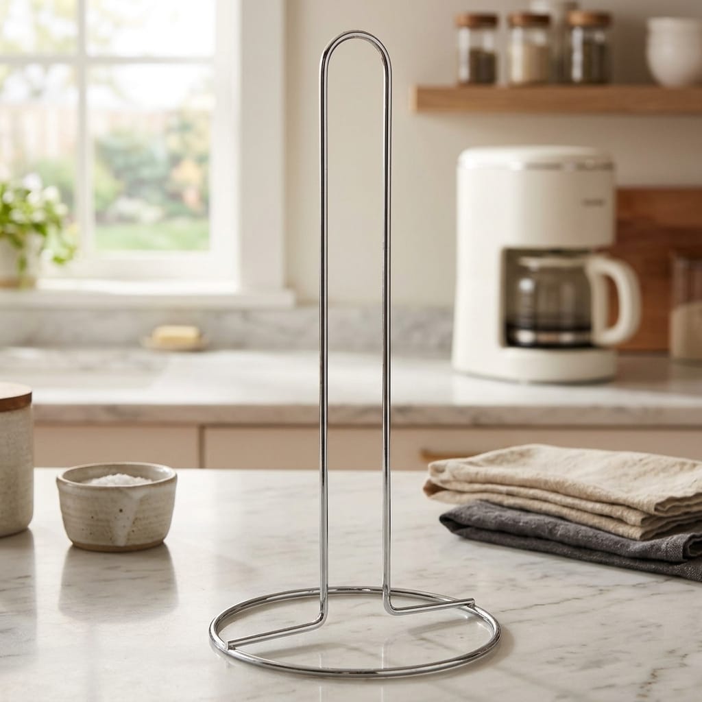 Stainless Steel Kitchen Roll Paper Towel Holder Bathroom Tissue Stand Dining Table Vertical Napkins Rack Kitchen Storage Shelf - image 2