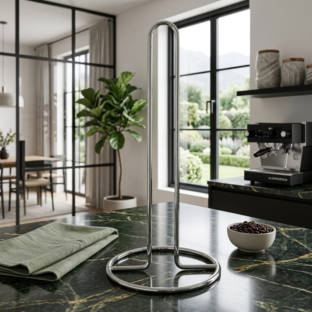 Stainless Steel Kitchen Roll Paper Towel Holder Bathroom Tissue Stand Dining Table Vertical Napkins Rack Kitchen Storage Shelf - image 1