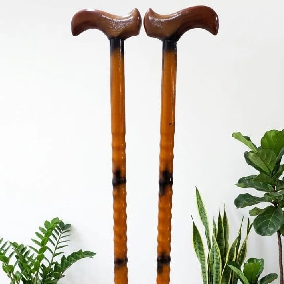 Walking Stick For Old People Wooden Wood Ergonomic Walking Stick Made Of Solid Wood For The Elderly, Lightweight And Easy To Use, Traditional Style - image 1