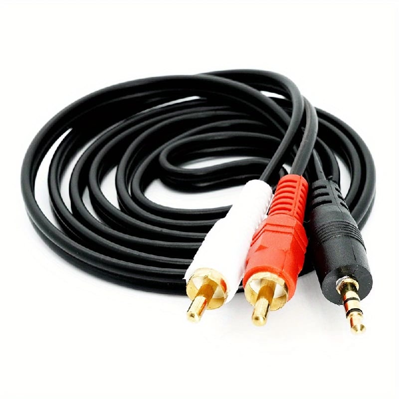 5M 3.5mm Stereo Male Jack To 2 RCA Male AV Cable -Black - image 1