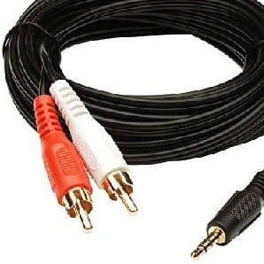 5M 3.5mm Stereo Male Jack To 2 RCA Male AV Cable -Black - image 3