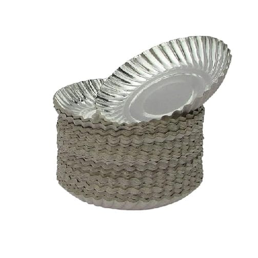 75 Pieces Of Silver Paper Dinner Plates Disposable Pack Of 25*3 Disposal/Disposable Paper Plate Anti-Leak